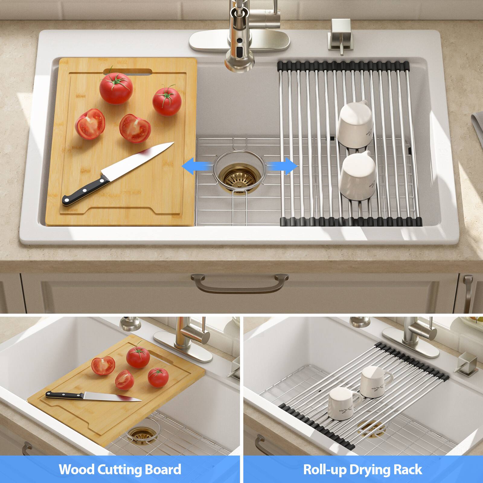Wood Cutting Board

Roll-up Drying Rack