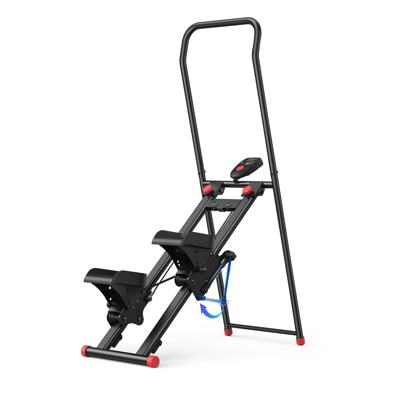 MERACH - Vertical Climber Stair Stepper Machine Full Body Workout Home Gym Exercis Adjustable Handlebar & Pedals - Black and red