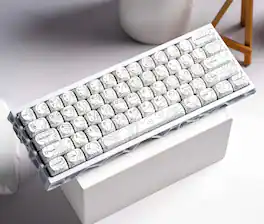 Womier - PBT Keycap Set, MOA Profile Dye-Sub Custom Keyboard Keycap for Cherry MX Switch US Layout Mechanical Keyboard - White-129 Keys