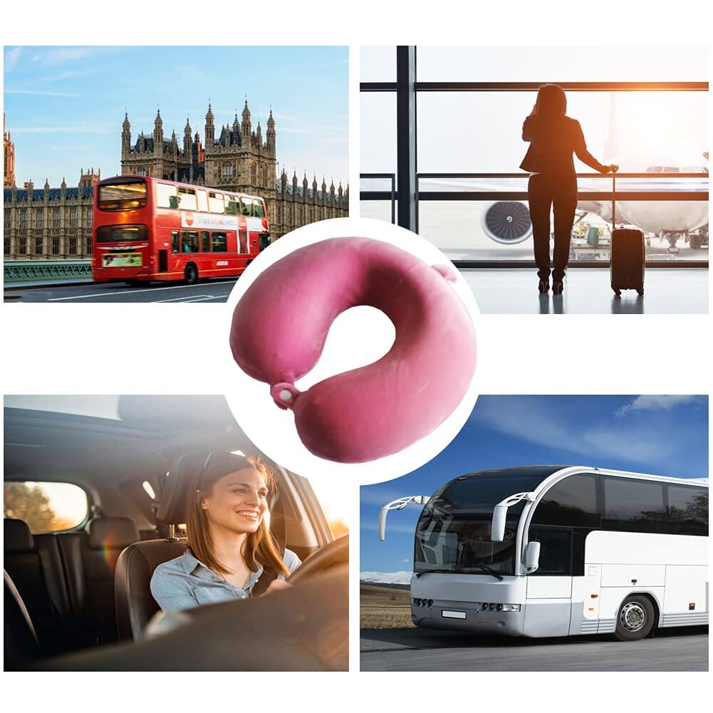 Alt View 2. Pacoar Cade - Travel Pillow Neck For Traveling U Shaped Memory Foam Portable Headrest Sleep Airplane Flight Car & Home Office PREMIUM - Dark Brown.