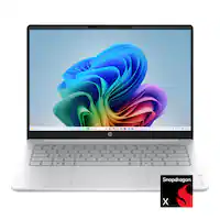 HP - OmniBook 3 - 14" 2K Touchscreen Laptop - Snapdragon X - 16GB Memory - 512GB SSD - Copilot+ PC - Glacier Silver - Front_Zoom