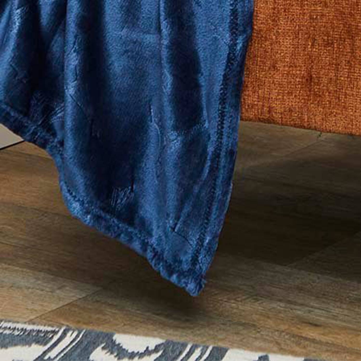 Alt View 2. Noble House - Plazatex Eiffel Tower Embossed Decorative Super Soft Throw Blanket for Sleep/Decor 2 Pack 50" x 60" Oxford Blue - Oxford Blue.