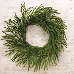 Angle. BreeBe - Evergreen Norfolk Pine Wreath 29" - Green.