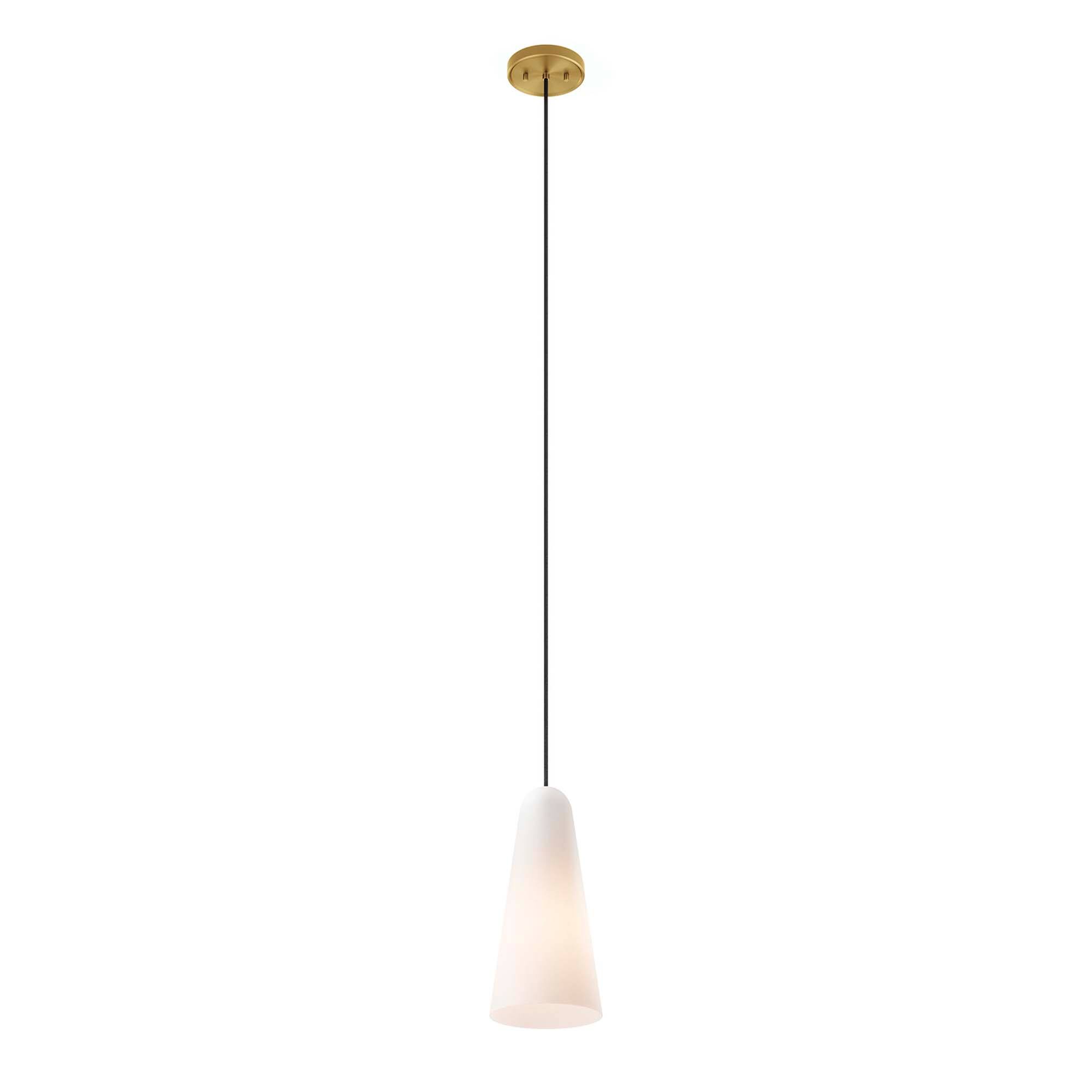 Alt View 2. Modway - Beacon 1-Light Pendant Light by Modway - Opal Satin Brass.