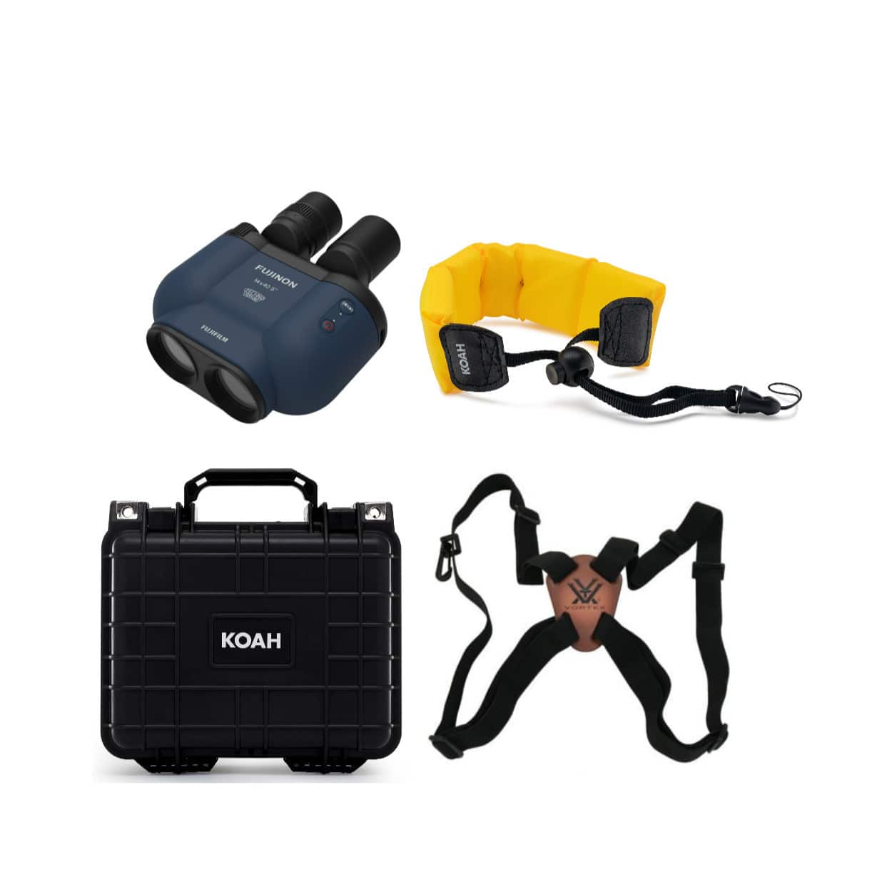 Fujifilm - TS-X 1440 Techno Stabi Binoculars with Softcase (Navy) w/Straps Bundle