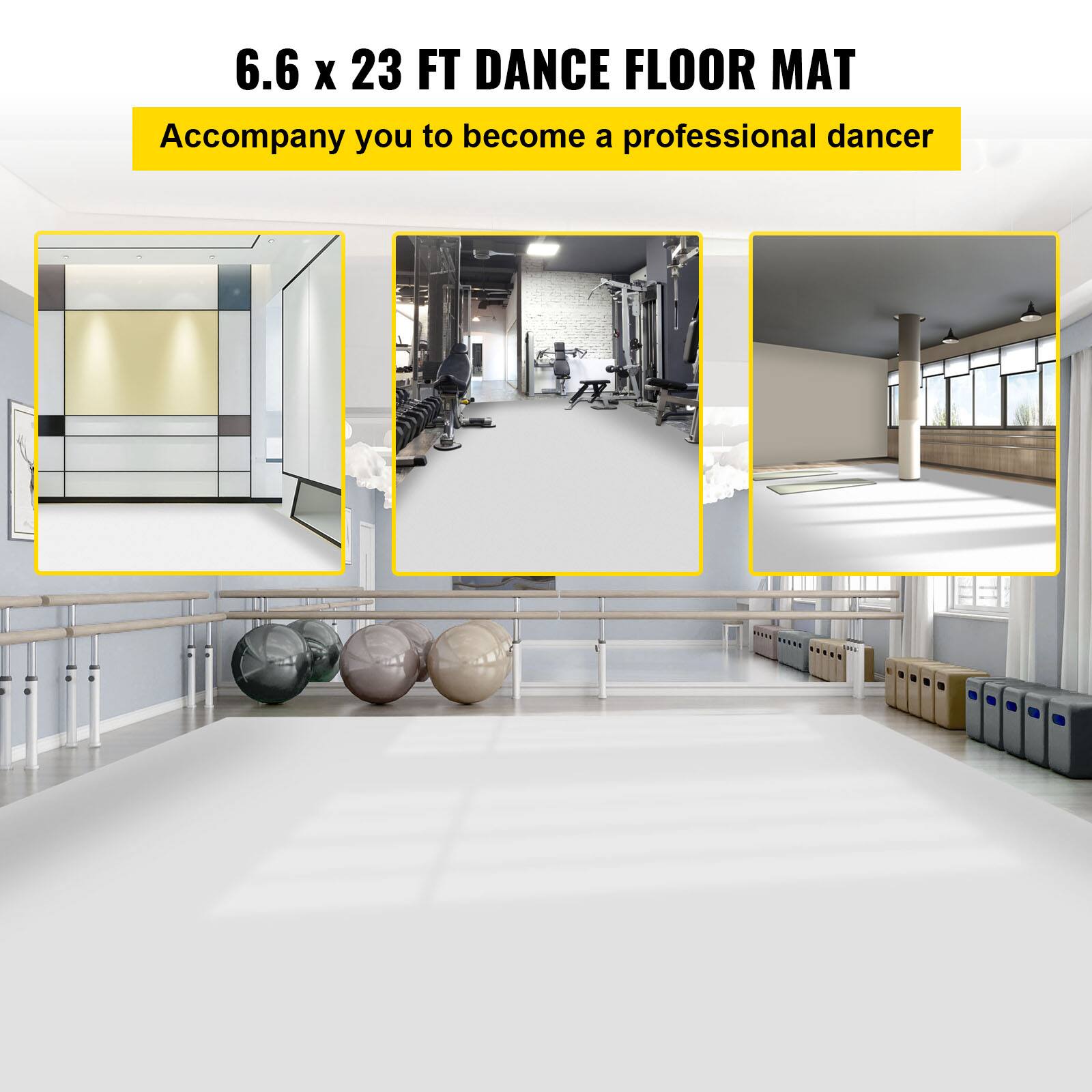 6.6 x 23 FT DANCE FLOOR MAT  
Accompany you to become a professional dancer