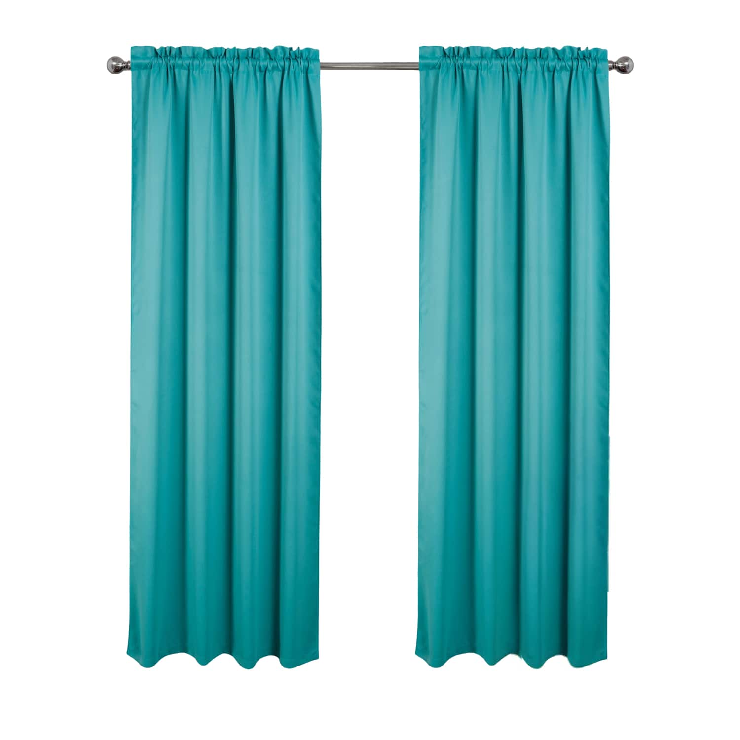 RT Designers Collection - 100% Polyester Twilight Blackout Rod Pocket Curtain Panel 54" x 84" - Turquoise