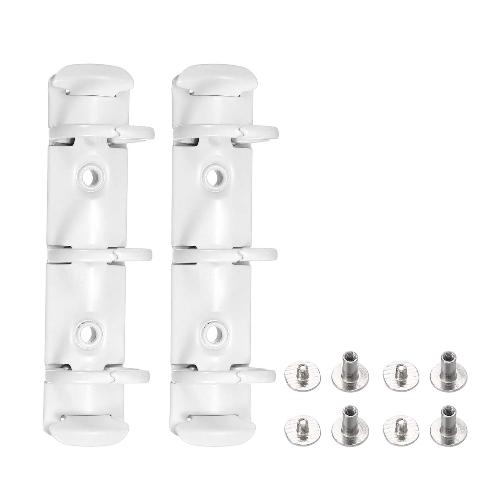 Unique Bargains - A8 3-Hole Ring Binder Mechanisms, 2 Sets Binder Spines Replacement for Office Planners Documents Organization - White