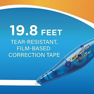 19.8 FEET TEAR-RESISTANT, FILM-BASED CORRECTION TAPE Exactliner BIC ExactOut