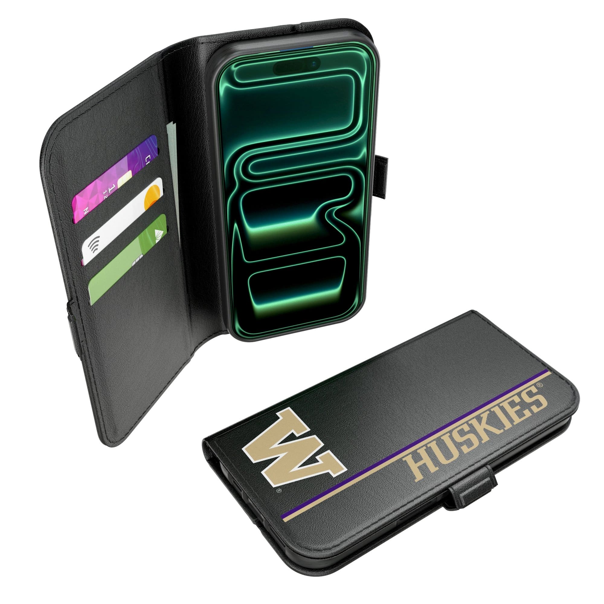 Keyscaper - NCAA - Washington Huskies iPhone Folio 2.0 Case - 17 Pro - Black price history on PriceWatchPro
