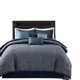 Gracie Mills - Pasquale Ombre Jacquard Duvet Cover Set - Navy