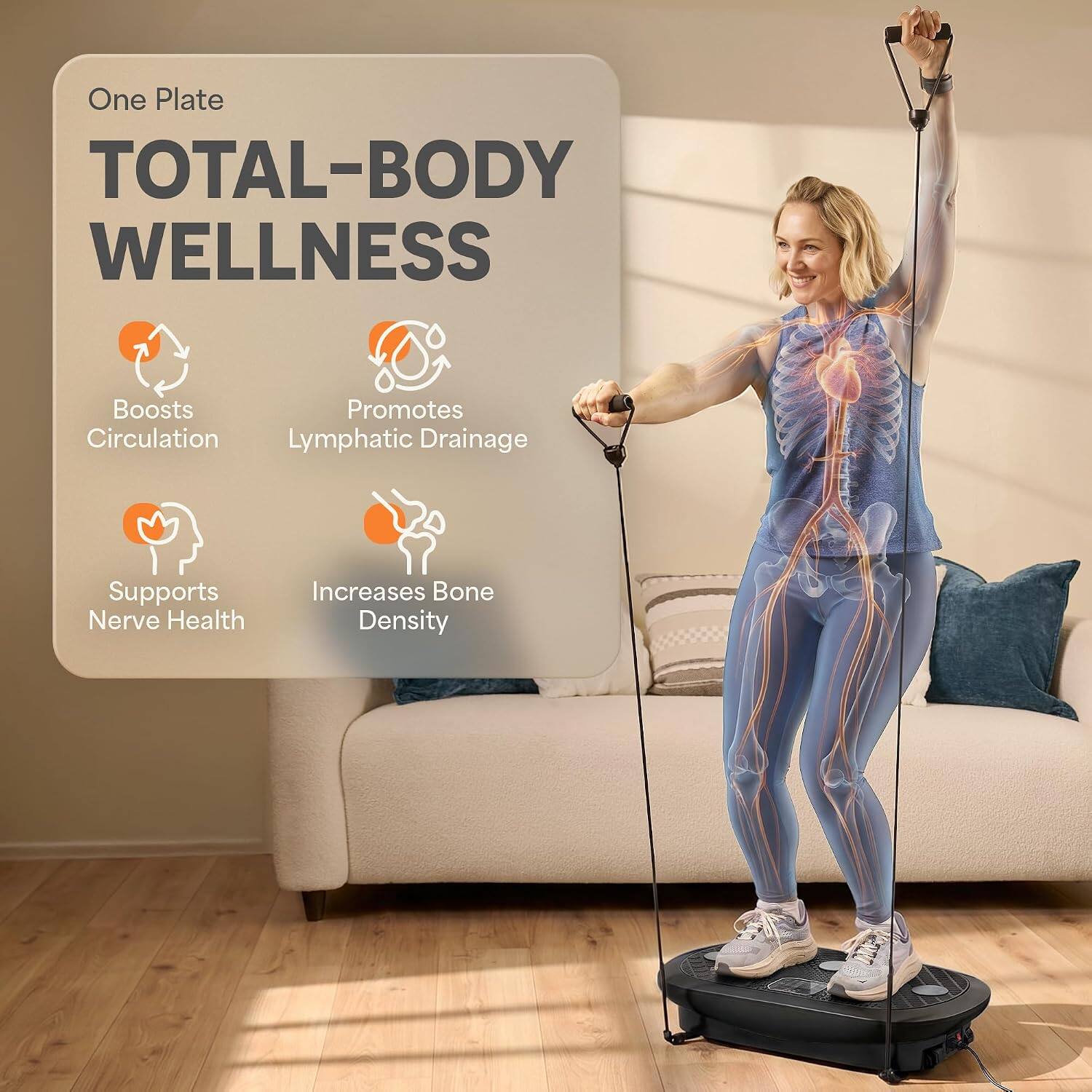 One Plate TOTAL-BODY WELLNESS  
Boosts Circulation  
Promotes Lymphatic Drainage  
Supports Nerve Health  
Increases Bone Density