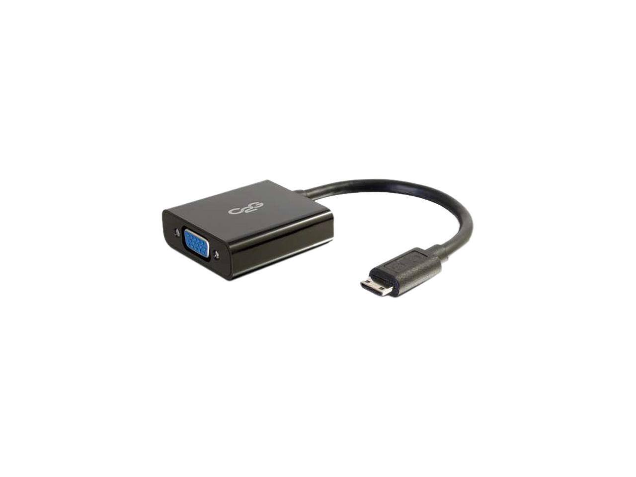 Front. Cables to Go - C2g Mini Hdmi To Vga Adapter - Mini Hdmi To Vga Converter - Male To Female - Black.