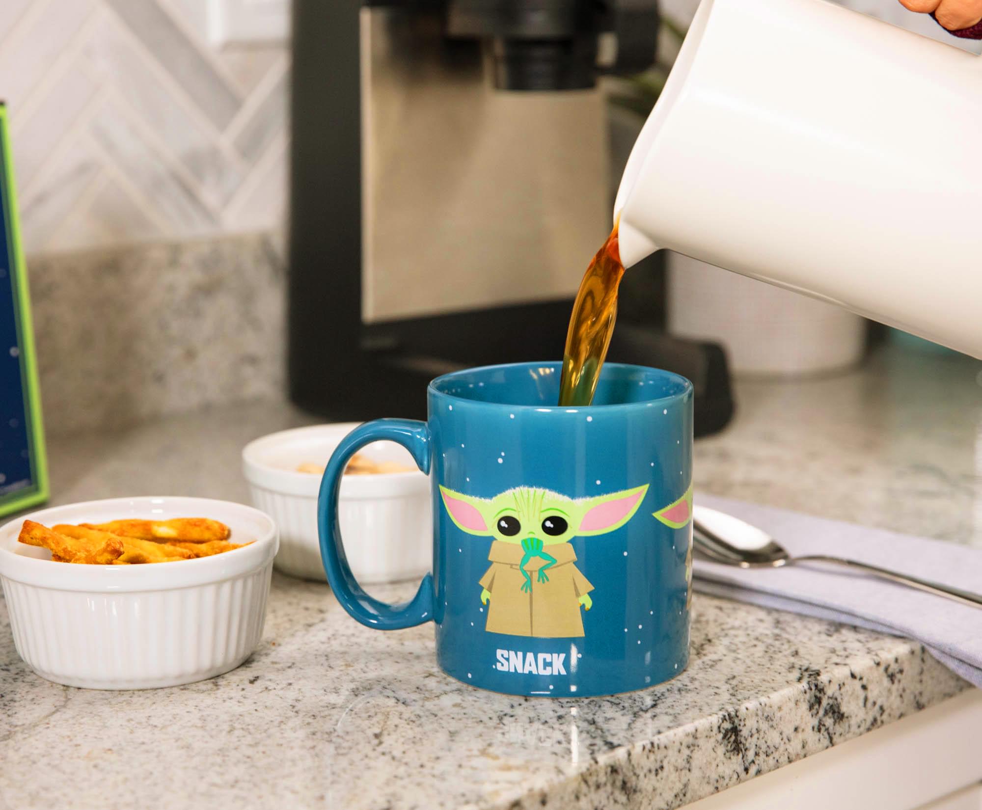 Alt View 3. Silver Buffalo - Star Wars: The Mandalorian "Protect Attack Snack" Ceramic Mug | Holds 20 Ounces - Blue.