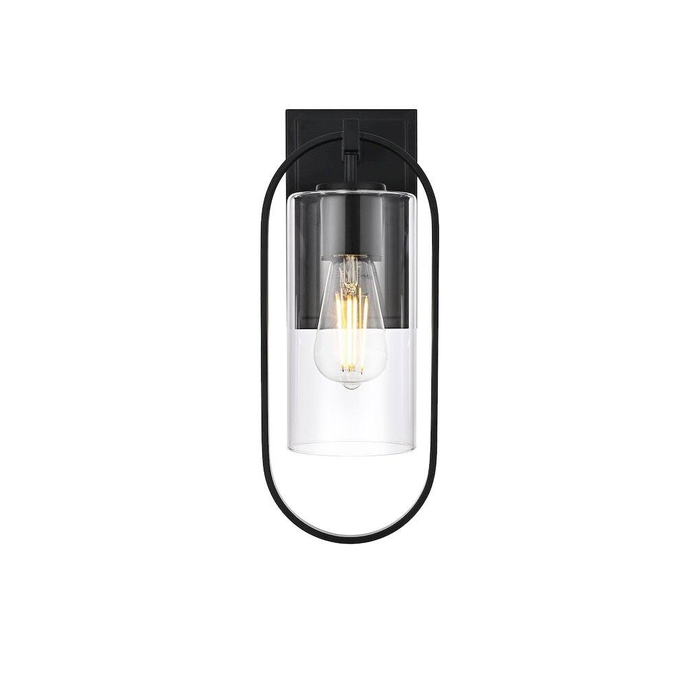 Alt View 2. Elegant Lighting - Jaxson 6 Inch Outdoor Wall Sconce In Black - Black.