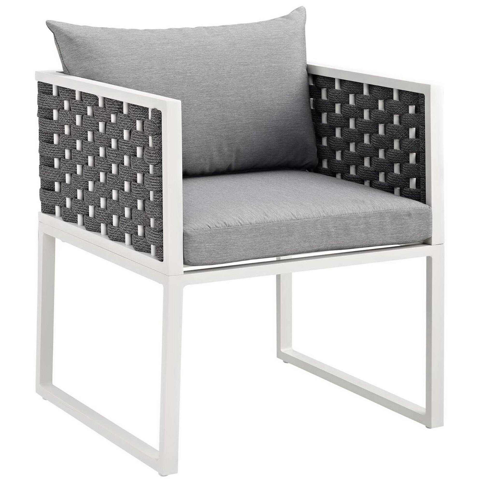 Alt View 2. Modway - Stance 9-Piece Outdoor Patio Aluminum Dining Set - White Gray.