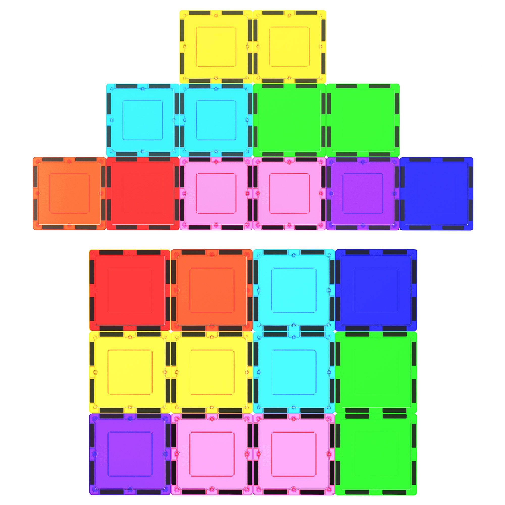 Front. PicassoTiles - PICASSO-TILES Magnetic Tiles for Kids, Construction STEM Building Blocks Educational Toy, 12PCS - Multicolor.