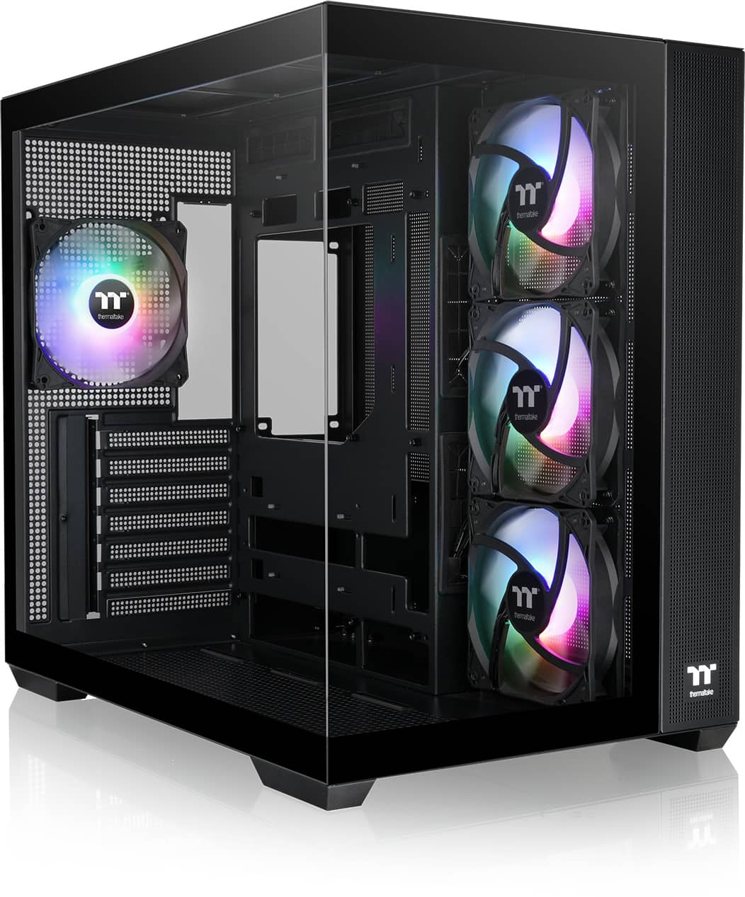 Thermaltake - View 380 TG ARGB Mid Tower ATX PC Case - Black - Front_Zoom