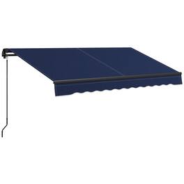 Outsunny - 10' x 8' Retractable Awning, Patio Awning Sunshade Shelter with Manual Crank Handle, 280gsm UV Resistant Fabric - Blue