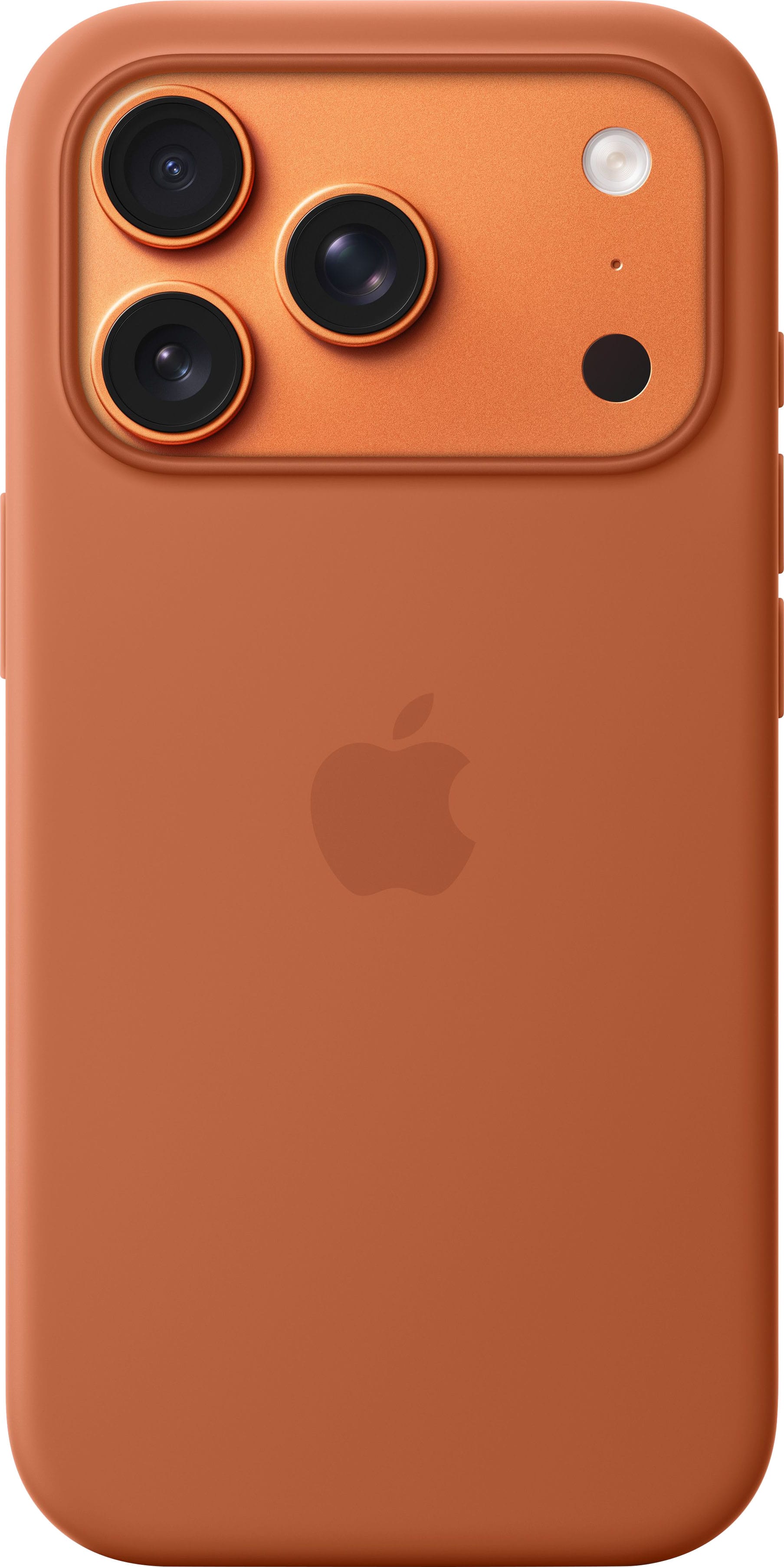 Front. Apple - iPhone 17 Pro Silicone Case with MagSafe - Terra Cotta.