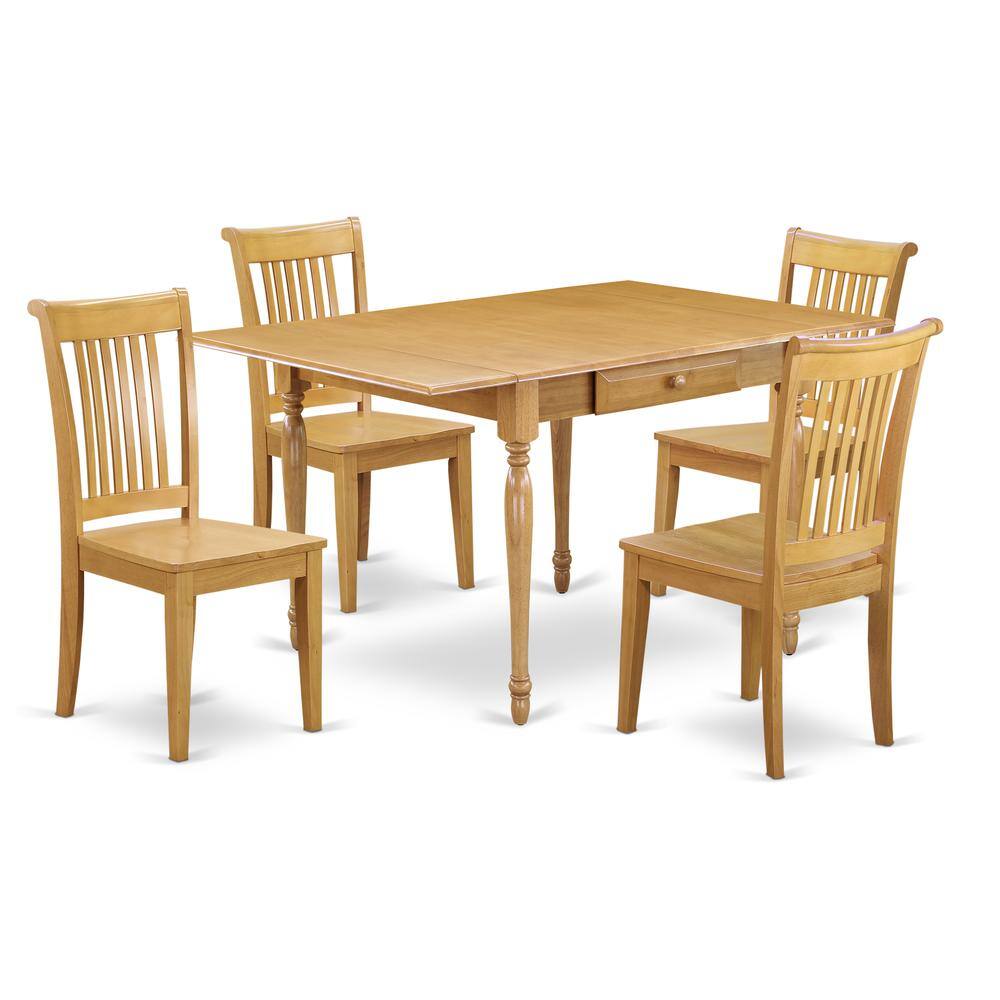 Left. East West Furniture - Dining Room Set Oak - Brown.