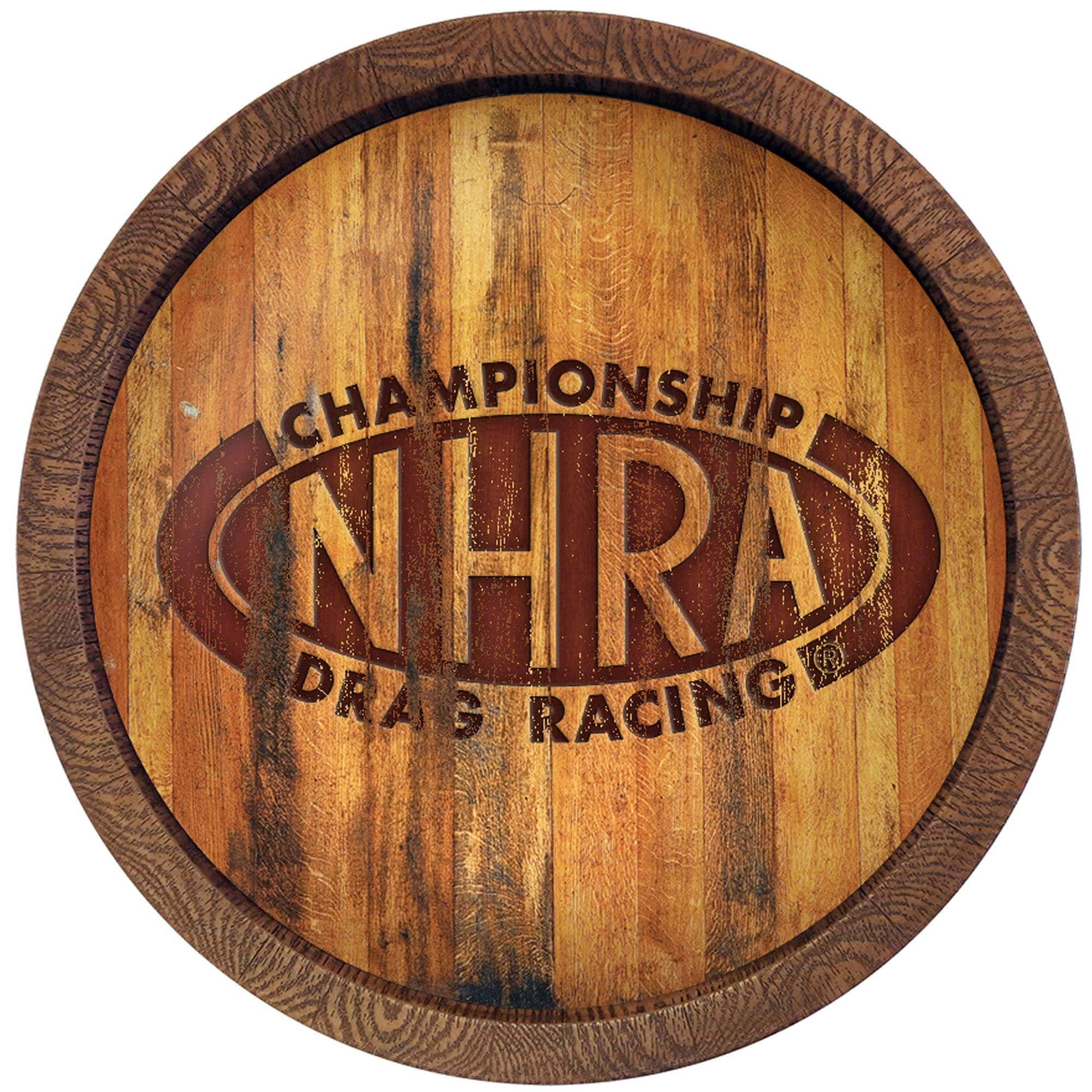 The Fan-Brand - NHRA Championship Drag Racing 20.25'' Faux Debossed Barrel Top Sign - Multicolor