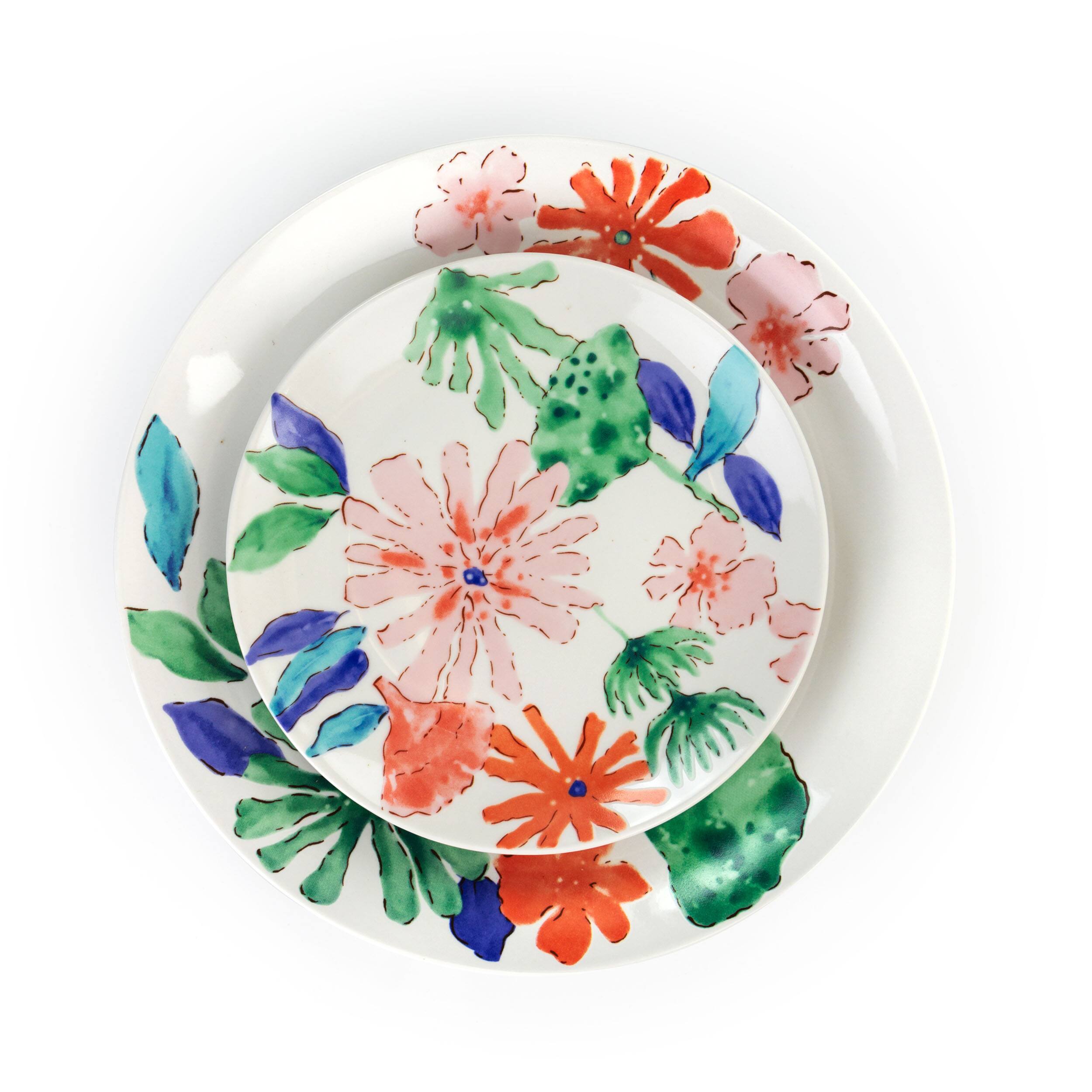 Alt View 7. Gibson - Gibson Home Dazzling Lily 12 Piece Ceramic Dinnerware Set - Multi Floral.