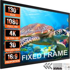 130" SIZE, 1080 FULL HD, 4K ULTRA HD, 3D PROJECTION, 16:9 FIXED FRAME PROPORTION