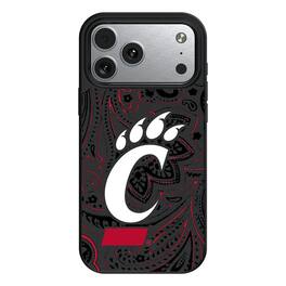 Keyscaper - NCAA - Cincinnati Bearcats Paisley iPhone Magnetic Bump Case - 15 - Black