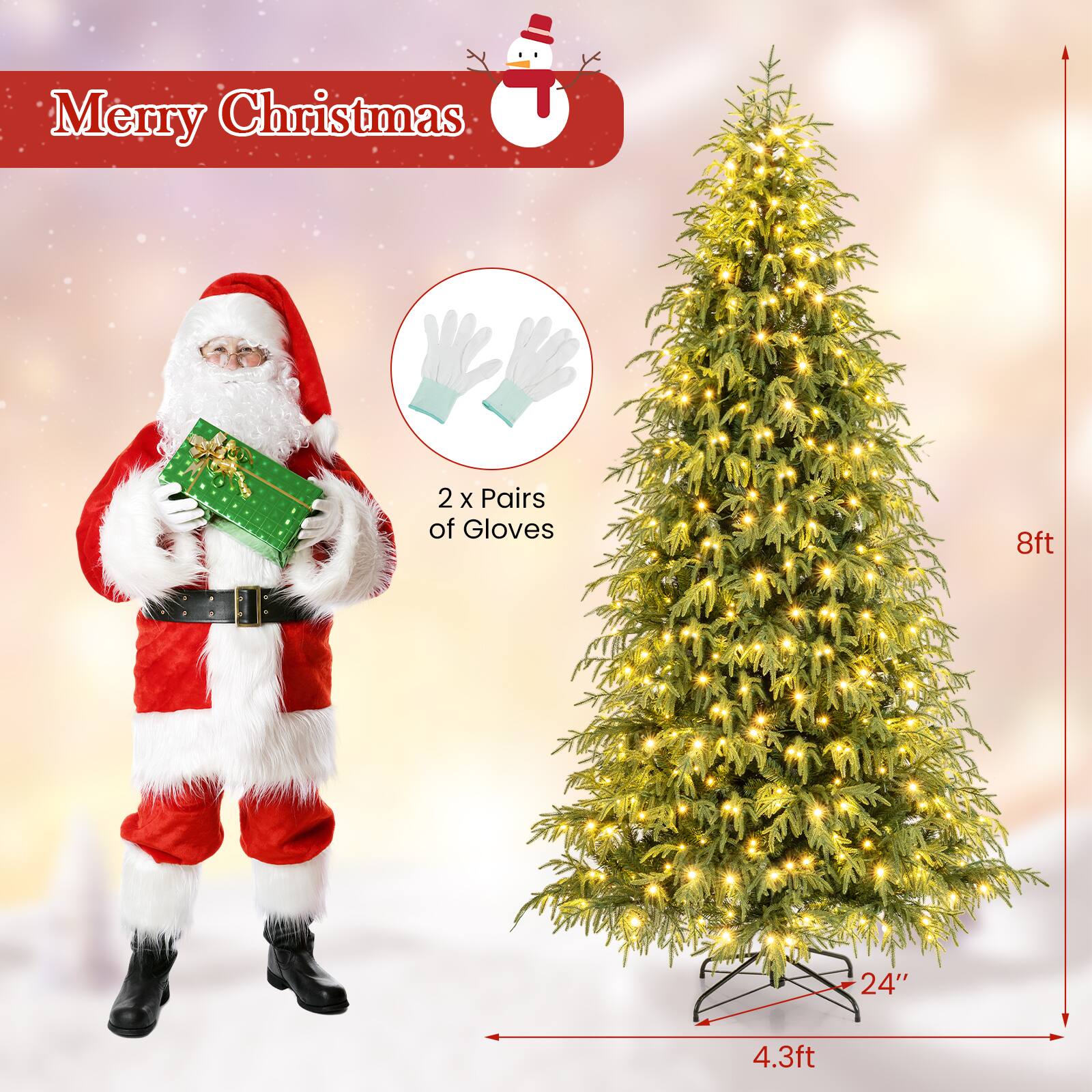 Merry Christmas

2 x Pairs of Gloves

8ft

24"

4.3ft