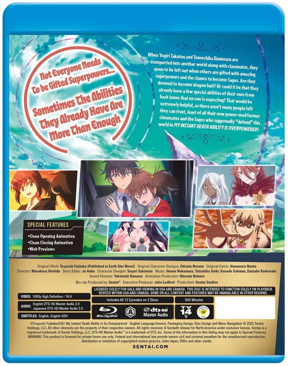 Alt View 1. My Instant Death Ability is Overpowered: Season 1   - BLU-RAY.