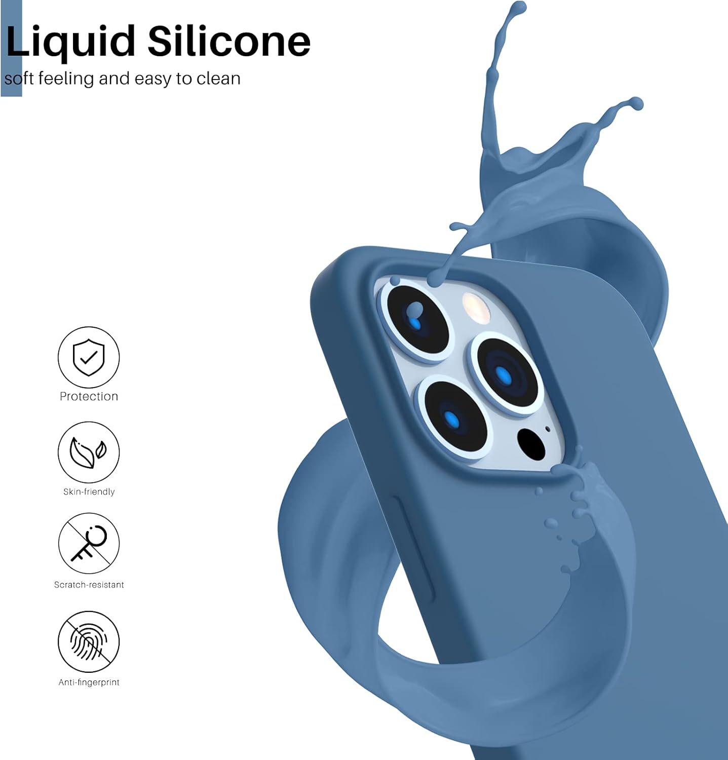 Liquid Silicone, soft feeling and easy to clean, Protection, Skin-friendly, Scratch-resistant, Anti-fingerprint