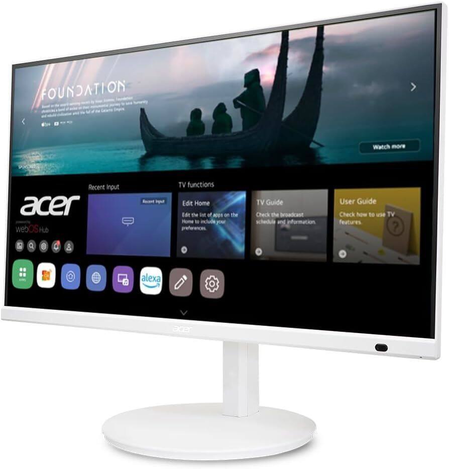 **FOUNDATION**

Recent Input  
TV functions  
TV Guide  
User Guide  

Recent Input  
Edit Home  
TV Guide  
User Guide  

Edit the list of apps on the Home to include your preferences.  
Check the broadcast schedule and information.  
Check how to use TV features.  

acer  
webOS Hub  
alexa