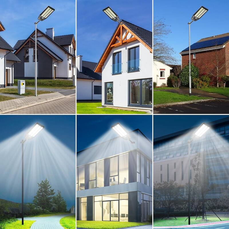 Alt View 5. Adewalk - 9000W Solar Street Lights Outdoor Waterproof, Commercial Grade Dusk to Dawn Solar Flood Light Motion Sensor for Backyard - Black.