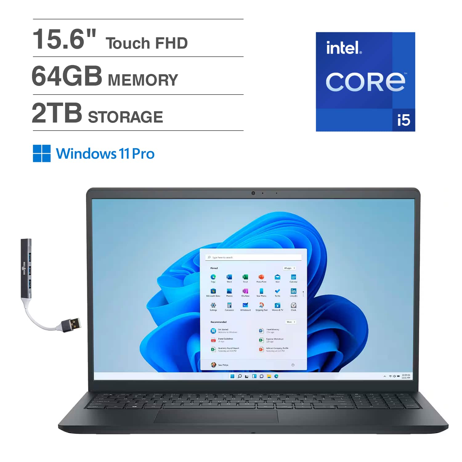 Dell Inspiron 15 i3530 5623BLK PUS Laptop, i5 1334U, 16GB, 1TB SSD
