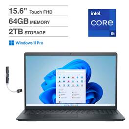 Dell - Inspiron 15 i3530-5623BLK-PUS Laptop, i5-1334U, 64GB, 2TB SSD, 15.0 FHD (1920x1080), Intel UHD, Win 11 Pro - Black