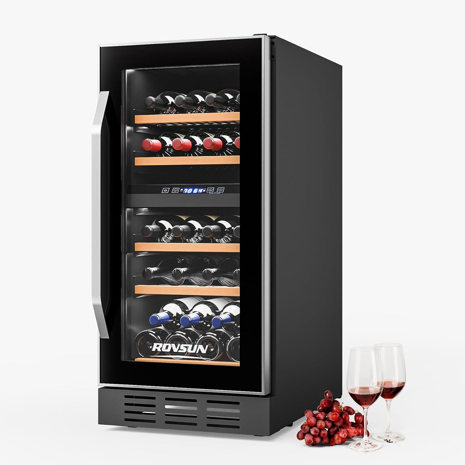 Alt View 1. Winado - Dual Zone Wine and Beverage Refrigerator, 26 Bottle Wine Fridge with Independent Temperature Control & Glass Door - Black.