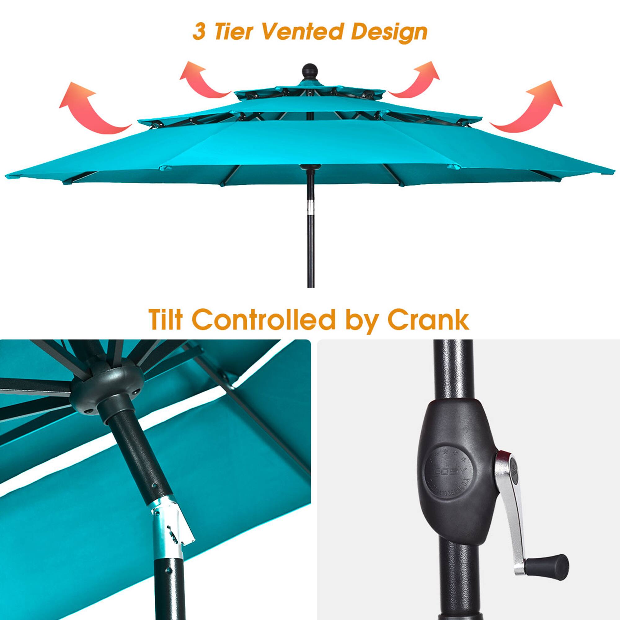 3 Tier Vented Design
Tilt Controlled by Crank