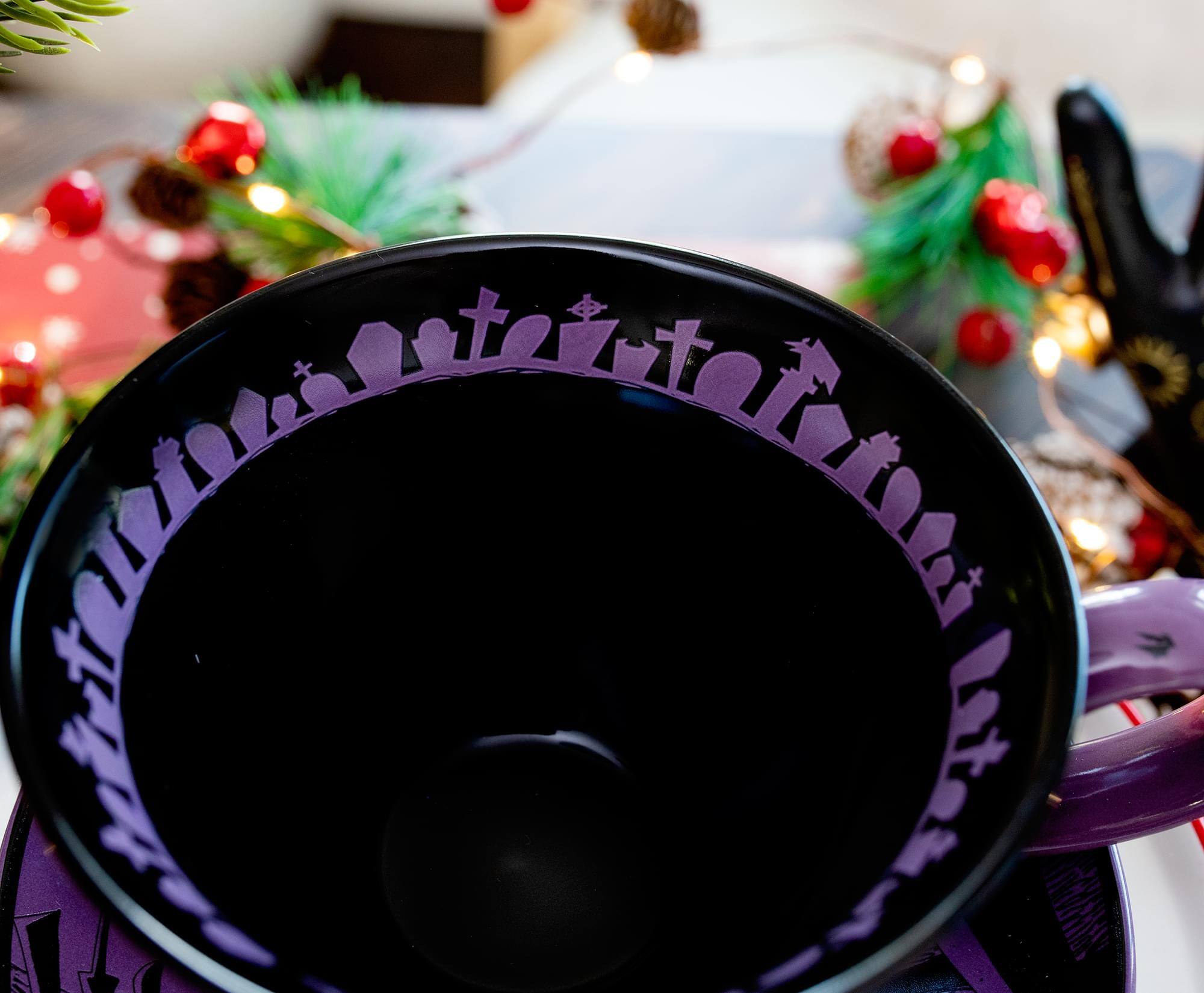 Alt View 3. Disney - Disney The Nightmare Before Christmas Spiral Hill Ceramic Teacup and Saucer Set - Purple.