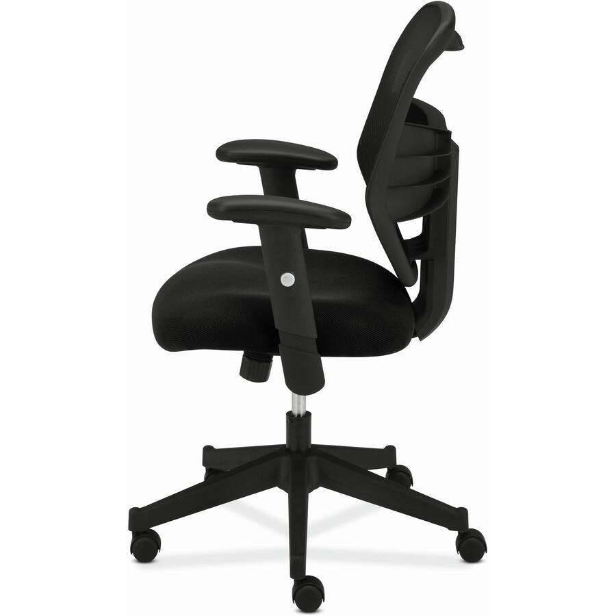 Angle. HON - HON Prominent High-Back Chair - Black Mesh Back - Black Frame - 5-Star Base - 1 Each - Black.