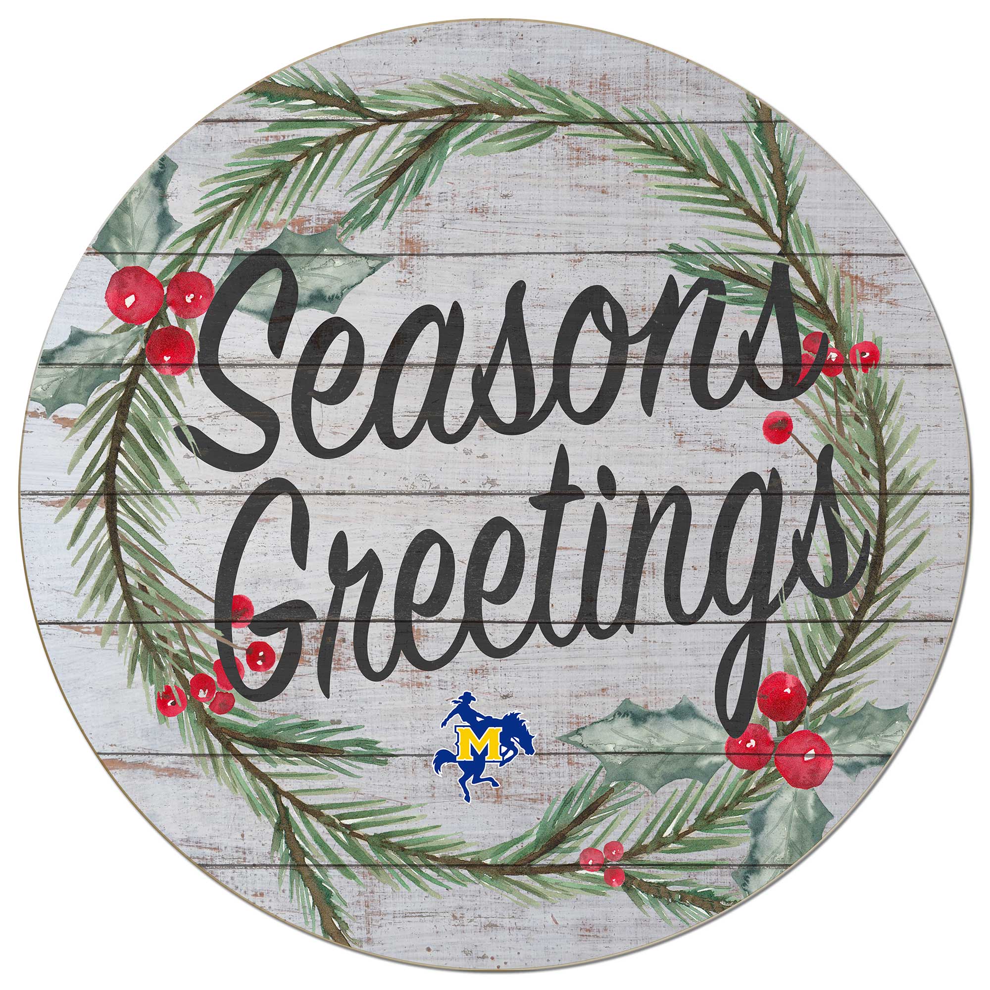 Jardine - McNeese State Cowboys 20'' x 20'' Season's Greetings Circle - White
