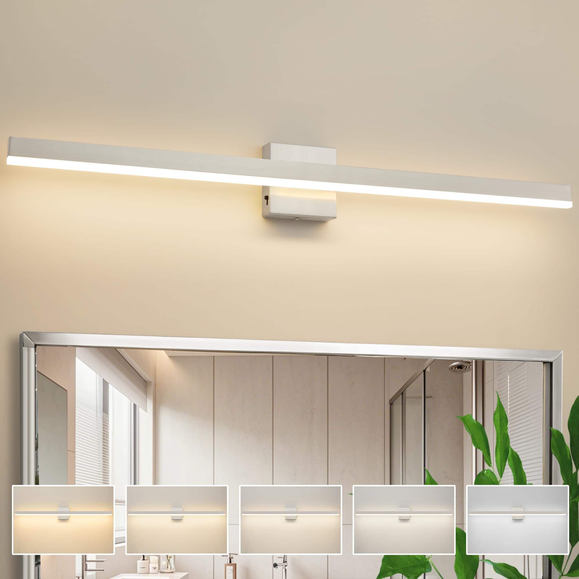 Comfort Essence - Bathroom Vanity Light Inch w Dimmable cct Led Modern Fixture Over Mirror Etl Certificated - Brushed Nickel 39.4inch