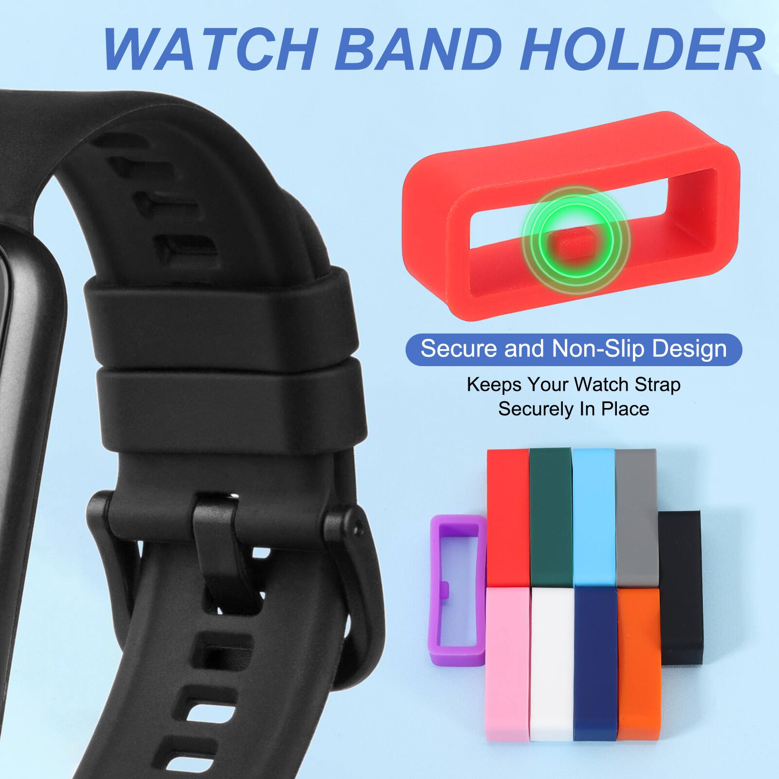 WATCH BAND HOLDER

Secure and Non-Slip Design
Keeps Your Watch Strap Securely In Place
