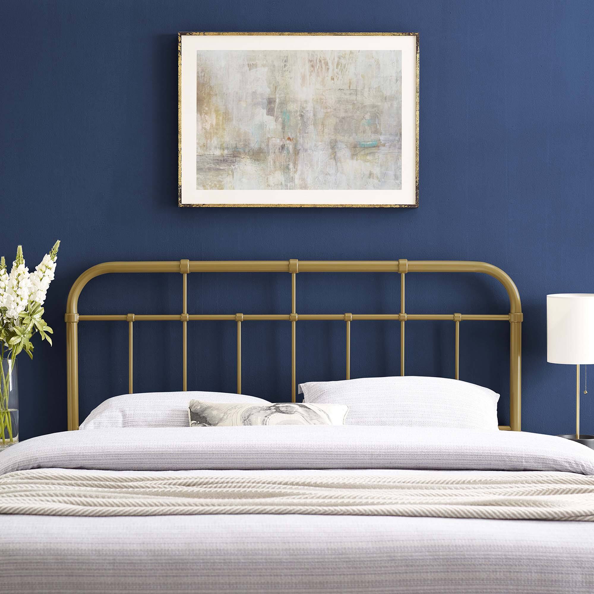 Alt View 1. Modway - Alessia Metal Full Headboard by Modway - Yellow.