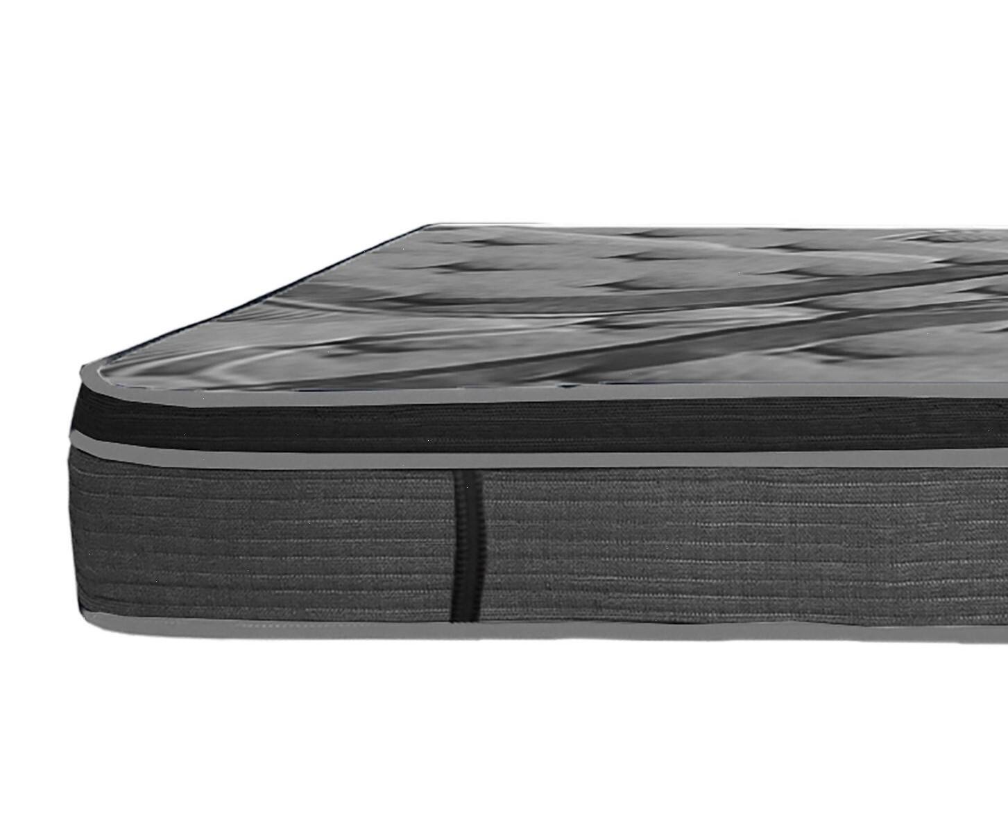 Alt View 2. Glintex - 14 Inch Euro Top Queen Mattress with Memory Foam and Pocket Coil Support - Dark Gray.