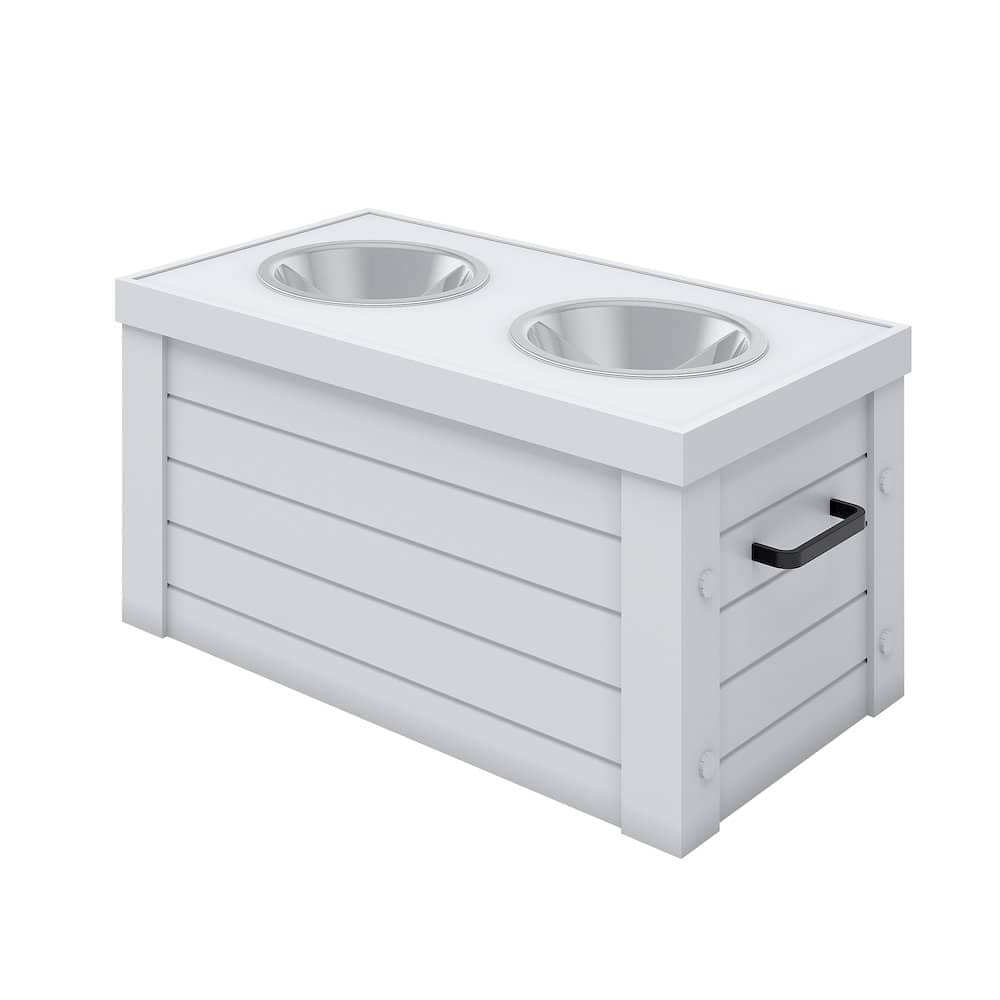 New Age Pet - Elevated Dog Feeder in Antique Two Bowl Design, Small to Medium Size Dog - White price history on PriceWatchPro