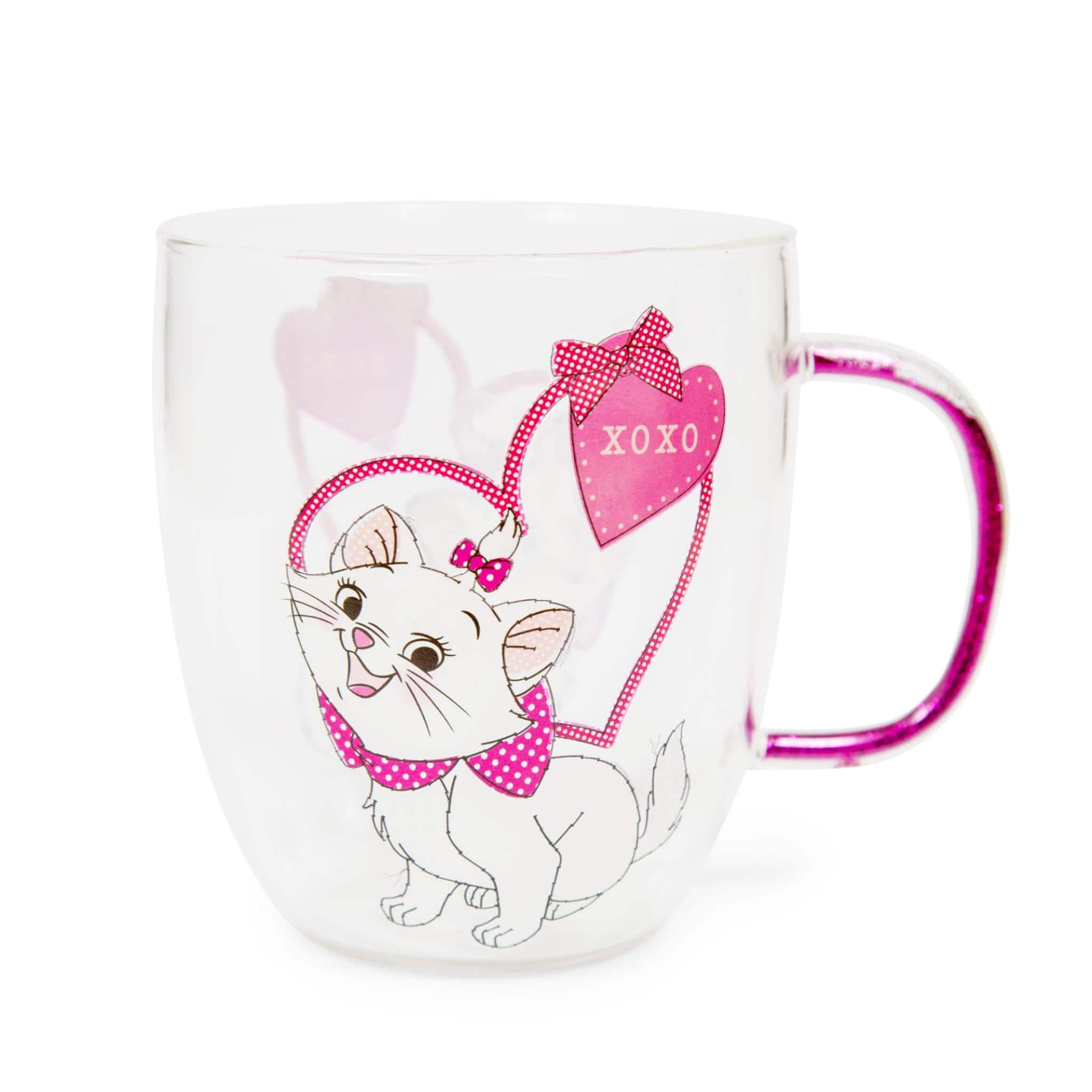 "Silver Buffalo - Disney The Aristocats Marie ""XOXO"" Glitter Handle Glass Mug | Holds 14 Ounces - Pink" price history on PriceWatchPro