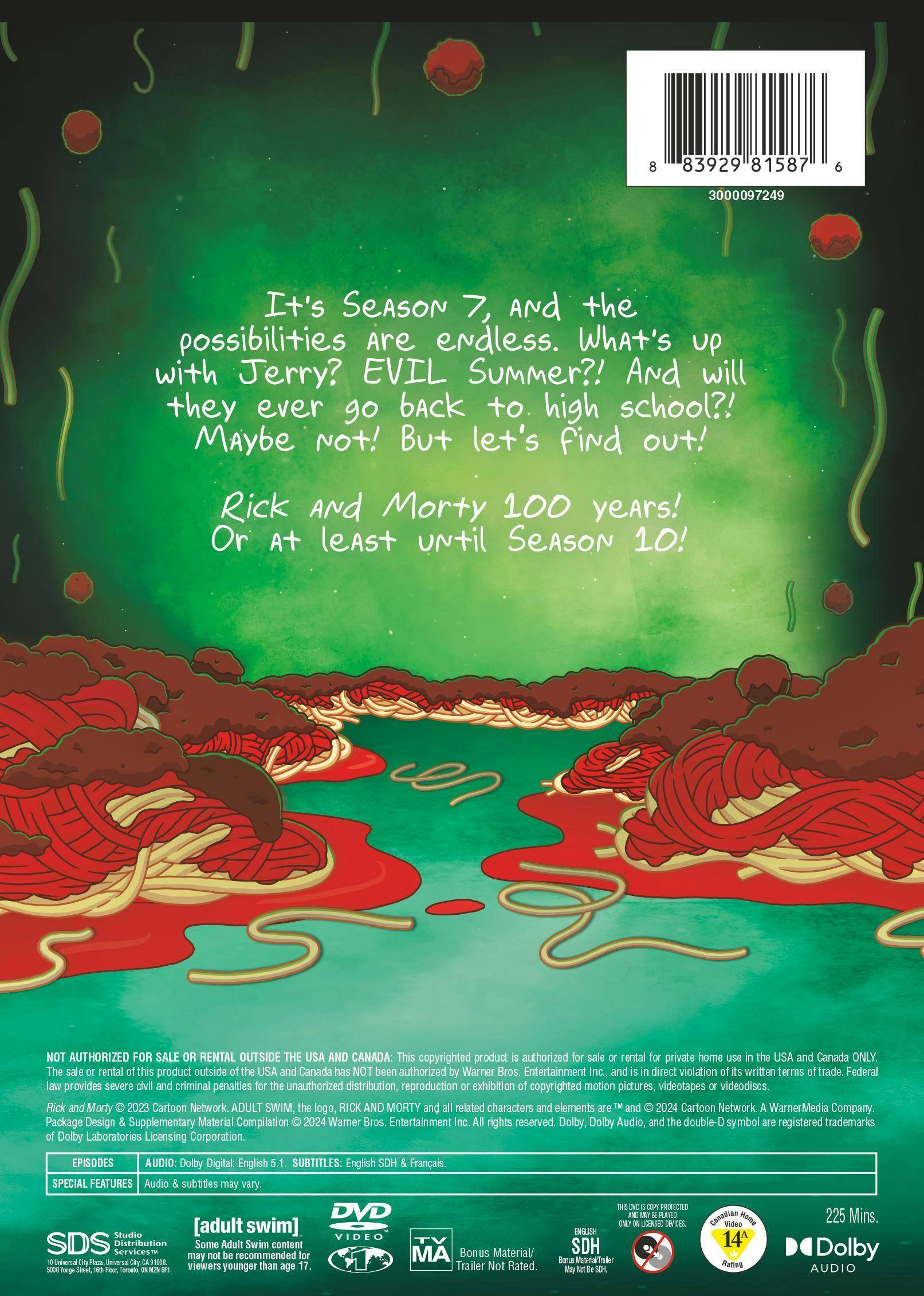 Back. Rick and Morty: Season 7 [DVD].