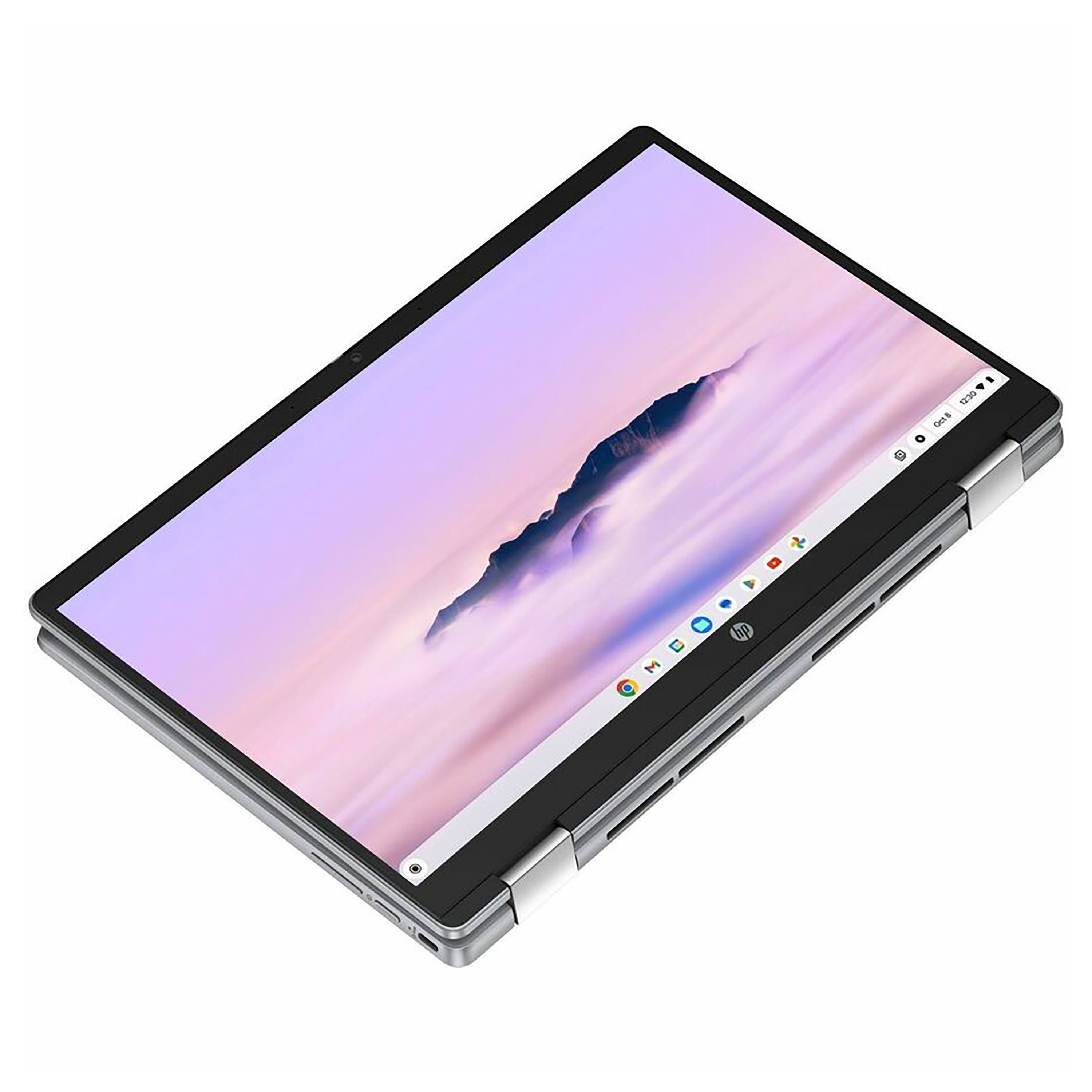 Alt View 1. HP - Chromebook 2-in-1 14" Touchscreen Notebook - Intel Core i3-N305 with 8GB Memory - 128GB Flash - Mineral Silver.