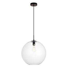 Living District - Placido Collection Pendant D15.7 H16.5 Lt:1 Finish - Black And Clear